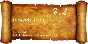Hunyadi Lili névjegykártya